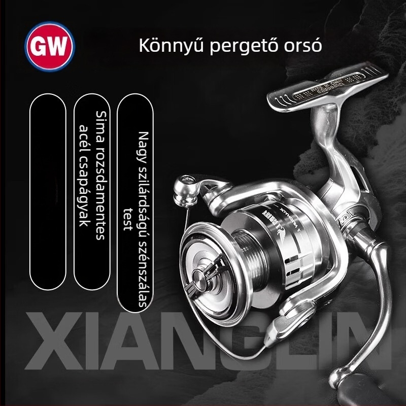 Guangwei Xianglin L szénszálas spinning orsó műcsalikhoz, sekély orsó, bal‑ és jobbkéz közötti cserélhető markolat, ultra könnyű hosszú dobásokhoz