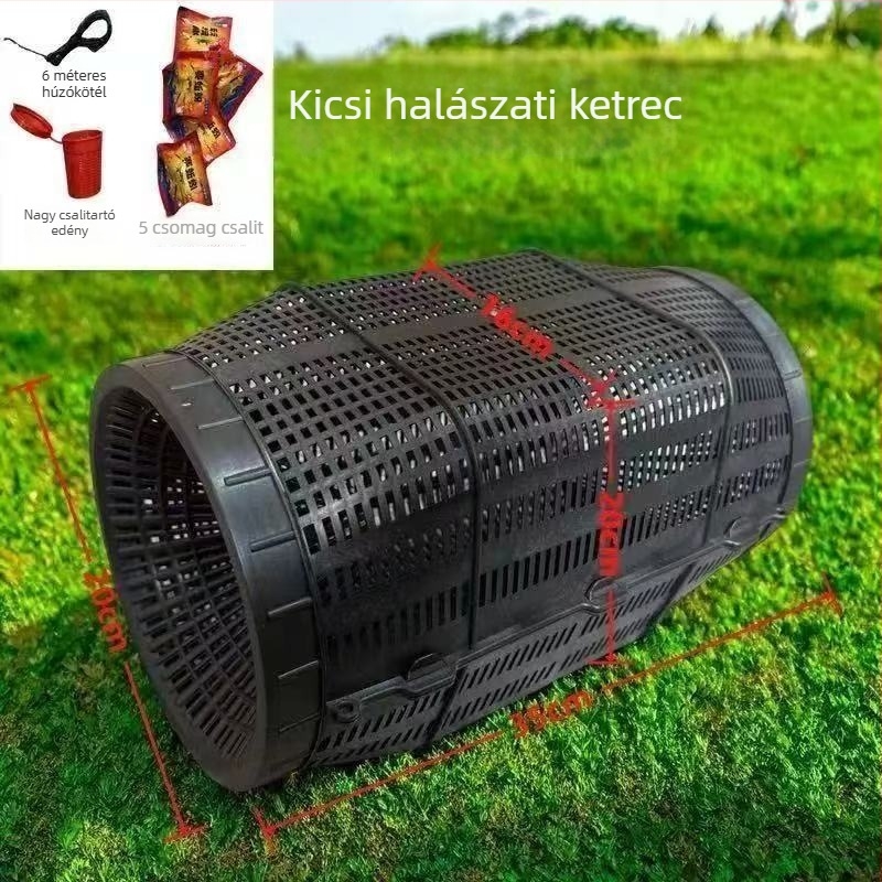 Nagy légáteresztő műanyag haltartó ketrec két nyílással