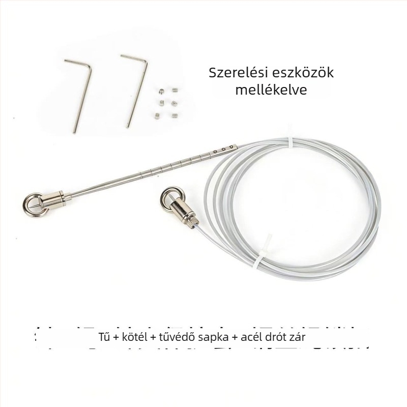 Rozsdamentes acélból készült halszálazó tű és zsinór, 3m/5m hosszúságú, acélhuzal, hordozható élőhal-záró készülék