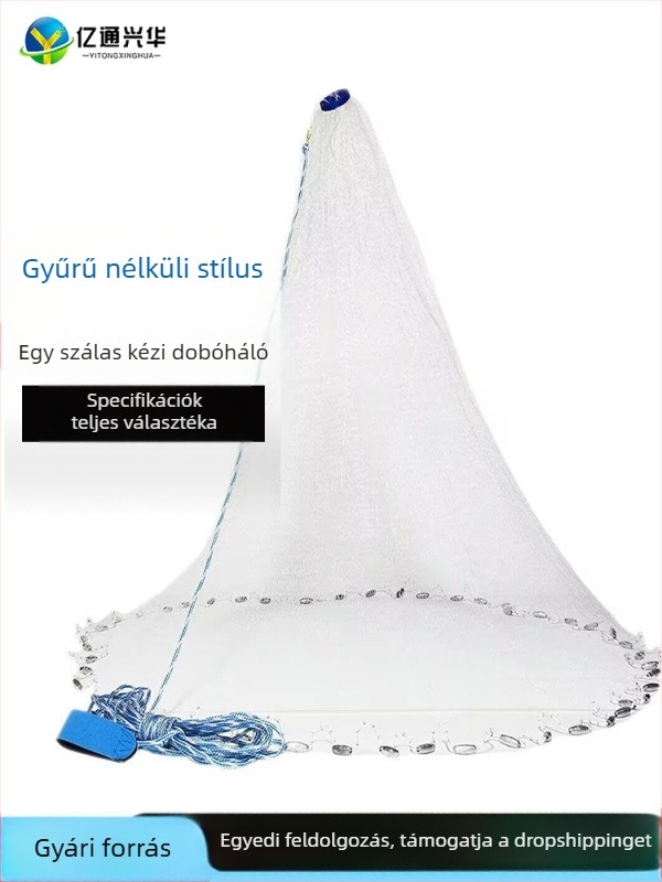 Amerikai stílusú kézi vetőháló gyűrű nélküli, monofil damilból készült halászháló
