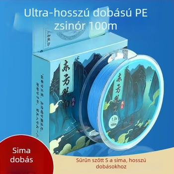 Turtle PE damil, 8-szálú Dyneema, ultrakemény, hosszú dobásokhoz, 100 m