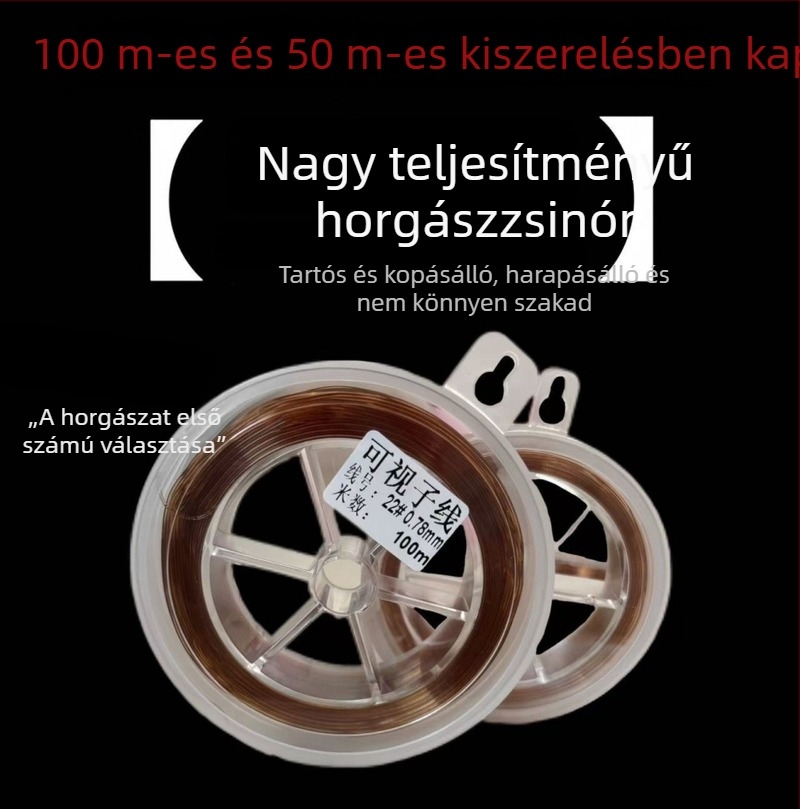 Nylon horgász zsinór, extra vastag, 100 m, földszínű, teherbíró, hagyományos horgászat