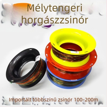 Multiszínű nylon tengeri horgász zsinór mélytengeri használatra, kézi orsóval és zsinórtekeréssel, műanyag hajófelszerelés