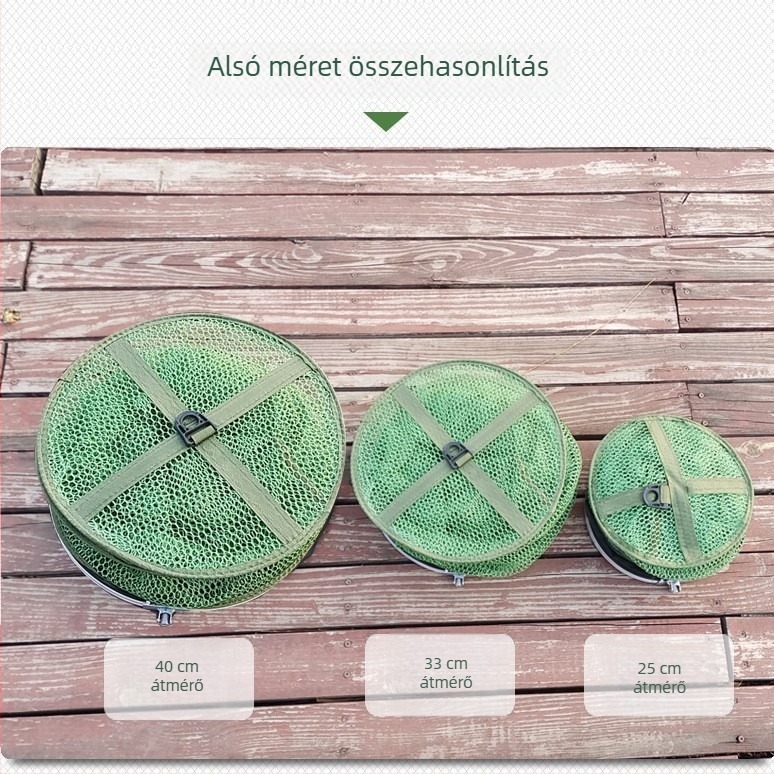 Nylon szegélyező halvédő acél tartóval asztali horgászathoz, védőháló kis halak számára