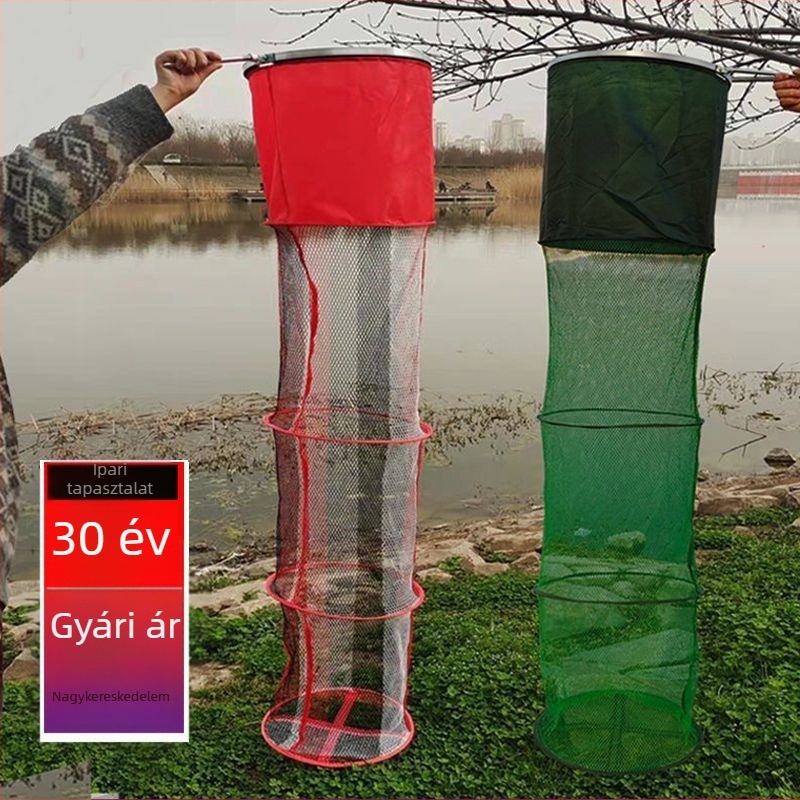 Nylon szegélyező halvédő acél tartóval asztali horgászathoz, védőháló kis halak számára