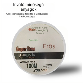 100 m nylon főzsinór horgászathoz, előtétzsinórral (leader) – nagy szakítószilárdságú, nem tekeredik