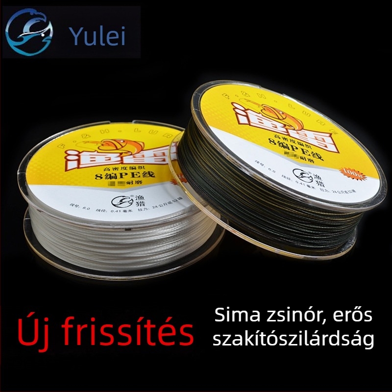 8-szálú PE fő damil, 100 m, Powerhorse Black Thunder, erős horgász damil