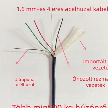 1,6 mm-es acélhuzal négyszálas halászati damil, ónbevonatos rézmagnya, fehér szín, 90 kg szakítószilárdság