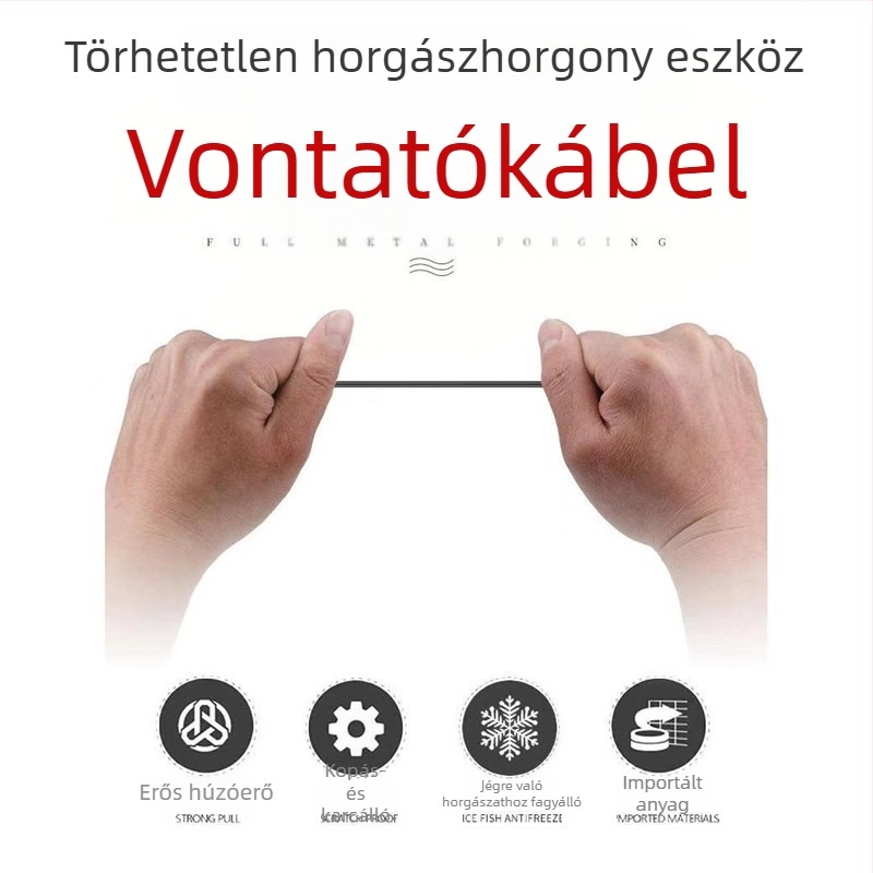 1,6 mm-es acélhuzal négyszálas halászati damil, ónbevonatos rézmagnya, fehér szín, 90 kg szakítószilárdság