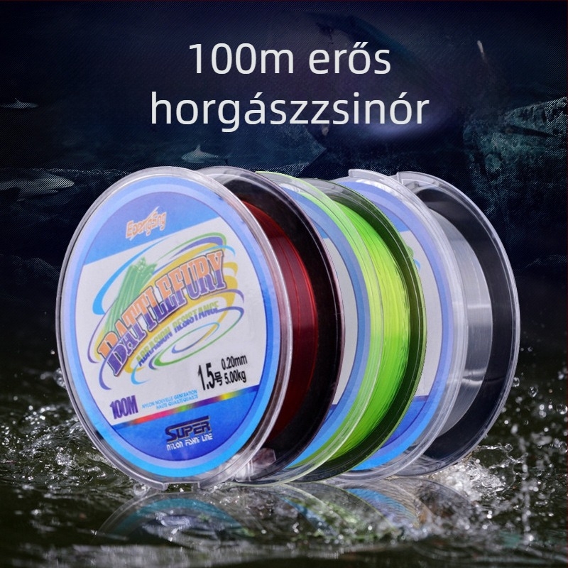 Jiewei nylon horgász zsinór, 100 m, magas szakítószilárdságú, fő zsinór a bottal és az orsóval