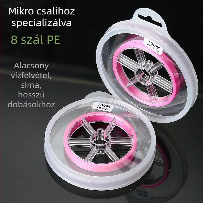 8 szálas PE fonott jéghorgászathoz való damil, 0,4/0.6 mm átmérő, ultra vékony és erős, hosszú dobásokhoz