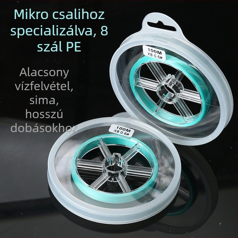 8 szálas PE fonott jéghorgászathoz való damil, 0,4/0.6 mm átmérő, ultra vékony és erős, hosszú dobásokhoz