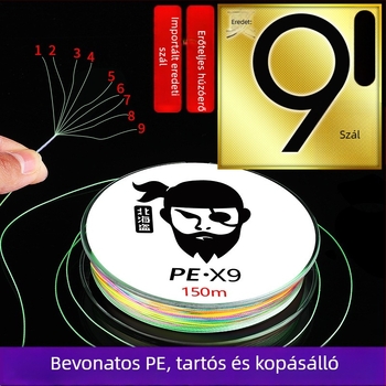 Beihai Pirate 9‑szálas fonott PE főzsinór, 100 m, zsinór műcsalikhoz