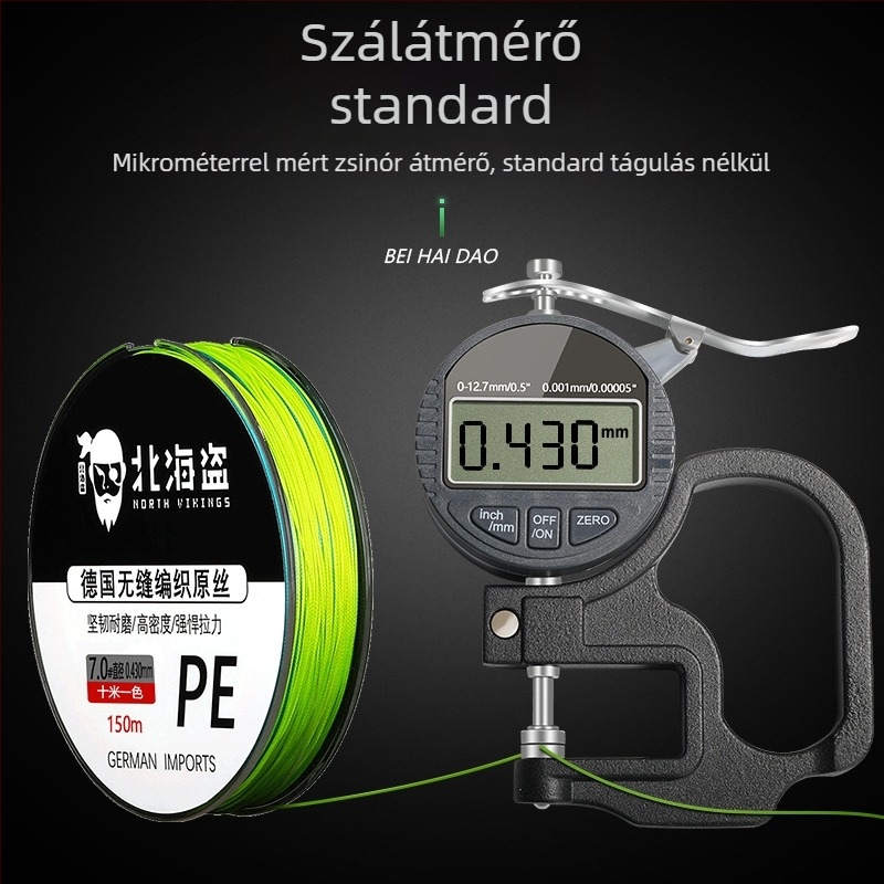 Beihai Pirate 9‑szálas fonott PE főzsinór, 100 m, zsinór műcsalikhoz