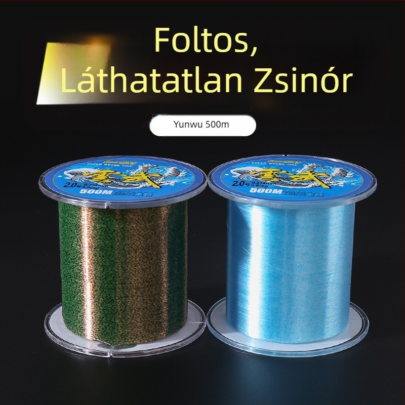 500 m ultra-soft nylon fő zsinór, előke zsinórral, szinte láthatatlan a vízben, nagy szakítószilárdság