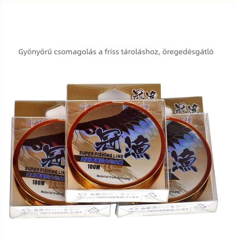 Fő- és segéd zsinór készlet, nylon, extrém erős, 100 m, alacsony láthatóságú