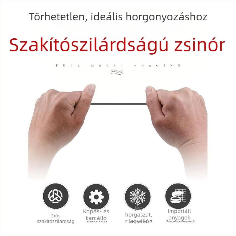 Földszínű négymagos kötött horgászzzsinór, ónnal bevont rézmaggal, PE fő vonal, 1500 m, 100 kg szakítószilárdság