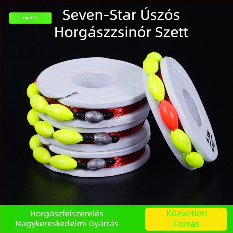 7-csillagos lebegő horgászati vonal készlet egyes és kettős horgokkal, Izu horog stílus