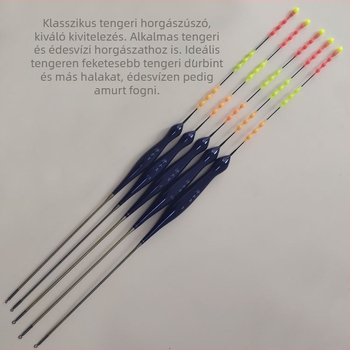 Tengeri horgászatra készült függőleges sodrású úszó