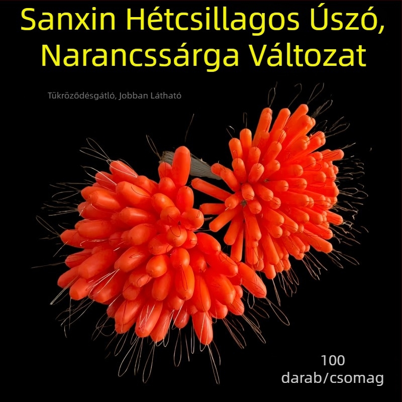 Új narancssárga Sanxin hétcsillagos úszó, fluoreszkáló, hagyományos horgászathoz