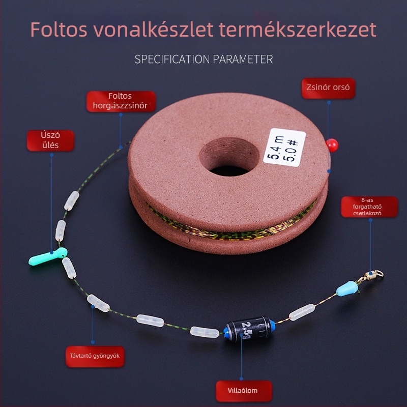 Pontozott damil készlet – fő damil és előre kötött alsó damilok, kiegészítők