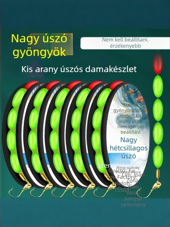 Seven-Star úszó vonal készlet crucian carphoz — teljes fő zsinór készlet nagy látható gyöngyökkel