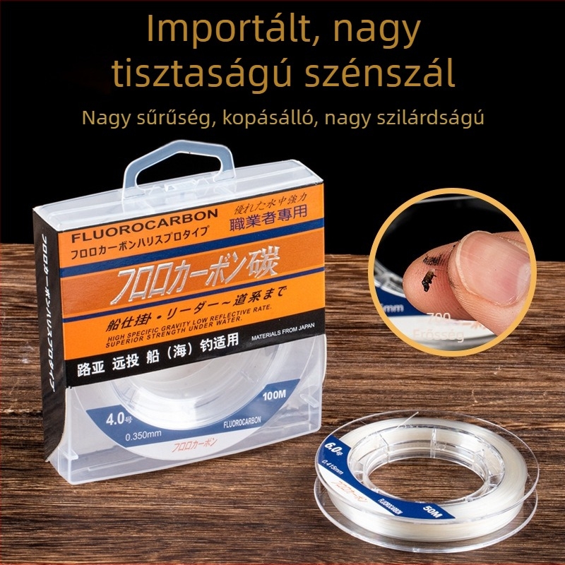Yukui szénszálas horgászzsinór, magas szakítószilárdságú tengeri horgászathoz mesterséges csaliakkal