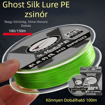 Heidi Ghost Silk PE fő damil, 8 szálas, rendkívül sima, magas szakítószilárdságú, hosszú dobásokhoz, mikro csalira