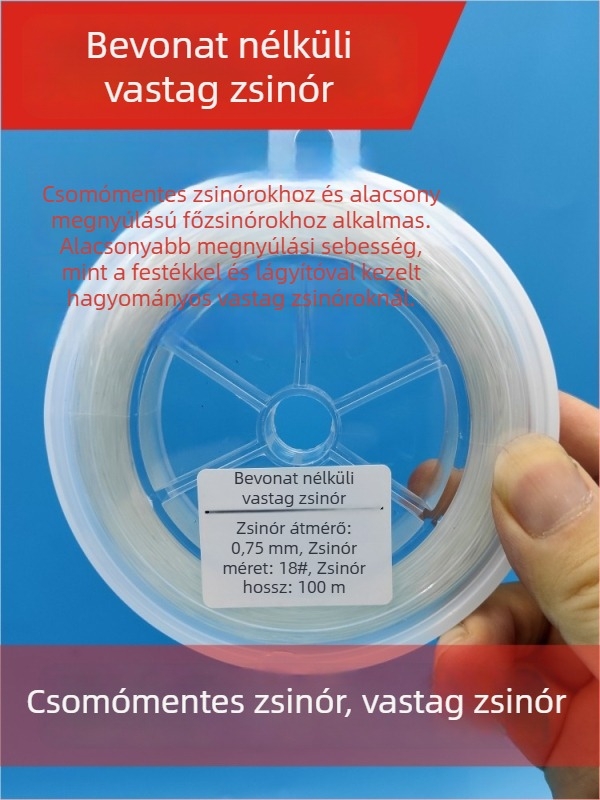 Fighting csomó nélküli, bevonat nélküli nylon horgász damil nagytestű halakhoz, ultranagy erősségű, 10 darabos csomag