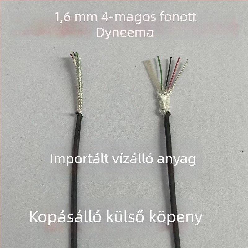 1,6 mm-es négylábas fő horgászzsinór, belső sodrott réteg, 5200D, PE, húzóerő 100 kg