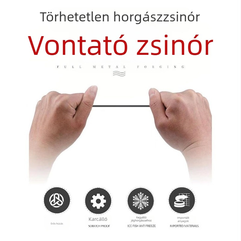 1,6 mm-es négylábas fő horgászzsinór, belső sodrott réteg, 5200D, PE, húzóerő 100 kg