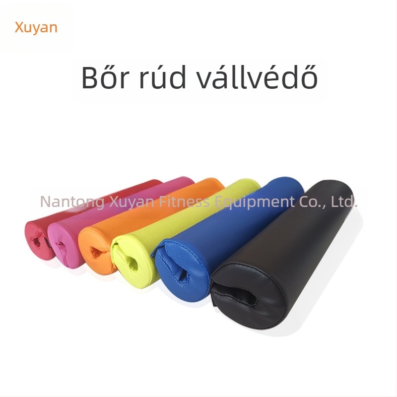PU bőrből készült rúdvédő párna guggoláshoz, váll- és nyakvédelmet nyújt, méretei 40×9 cm, alkalmas csípőhíd és csípőnyom gyakorlatokhoz