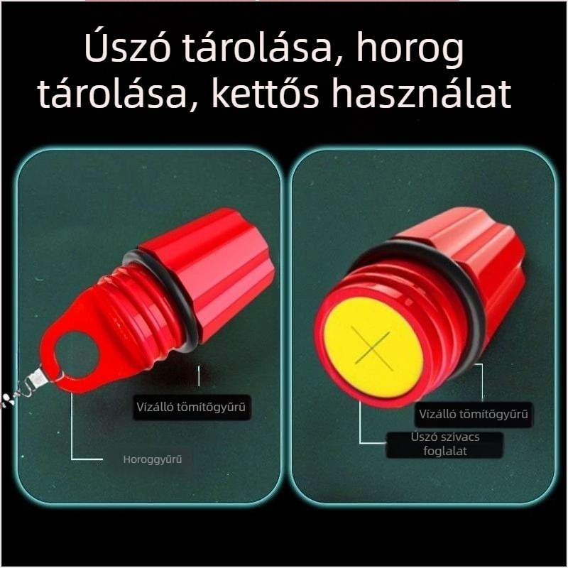 Összecsukható hengeres tárolóedény horgászúszókhoz