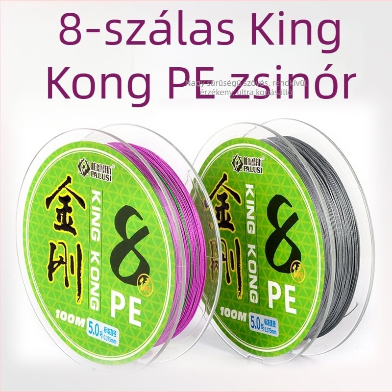 PE fonott horgász damil, nyolcszálú, erős tengeri horgászvonal