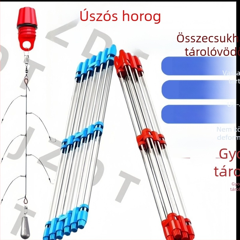 Összecsukható úszócső kampótárolóval – hordozható, hengeres úszó doboz