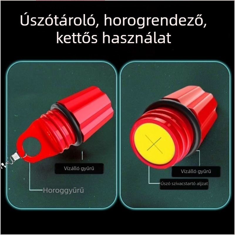 Összecsukható úszócső kampótárolóval – hordozható, hengeres úszó doboz
