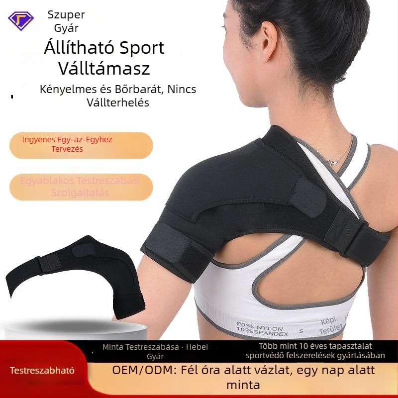 Állítható vállvédő pánt sporthoz és edzéshez, vállvédő kosárlabdához és tollaslabdához, uniszex, testre szabható