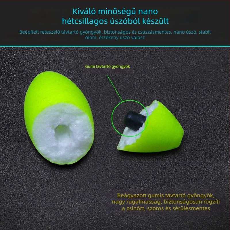 Hetes csillagos úszósor készlet kötött horoggal és fő damillal karászhoz