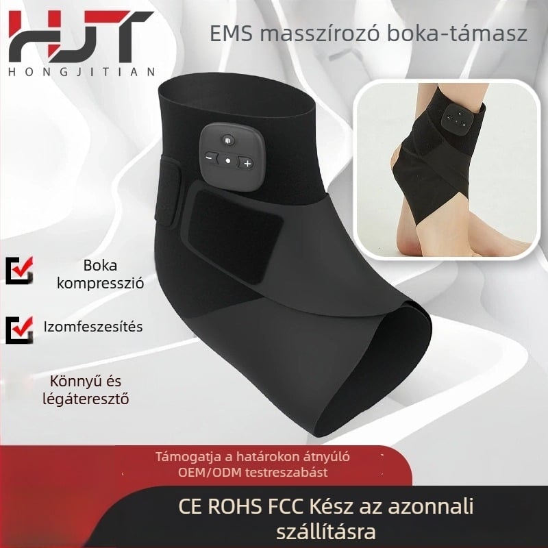 EMS boka masszázs mikroáramú pulzusokkal, lélegző és rugalmas boka rögzítő futáshoz és sporthoz