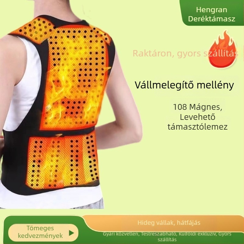 Férfiak és nők számára meleg vállvédők, önmelegítő deréköv és támasztó pántok, mellény a hideg ellen