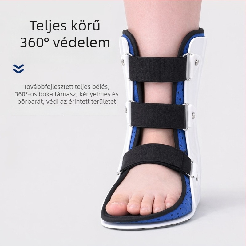 Boka immobilizáló sín talptámogatással, törés- és ficam utáni felépüléshez — járócipő