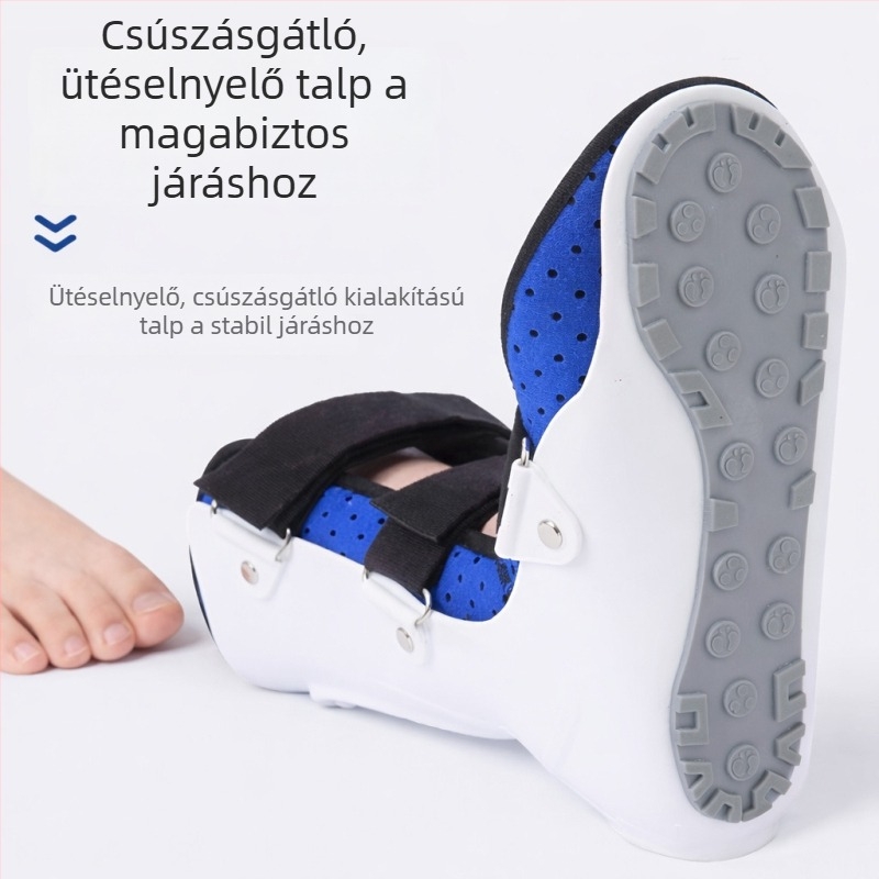 Boka immobilizáló sín talptámogatással, törés- és ficam utáni felépüléshez — járócipő