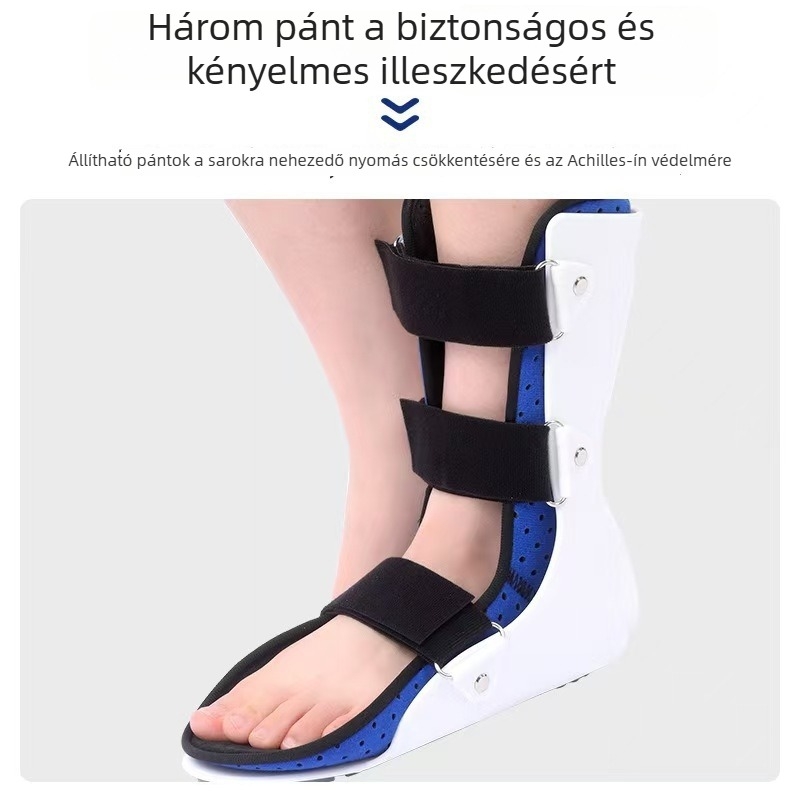 Boka immobilizáló sín talptámogatással, törés- és ficam utáni felépüléshez — járócipő