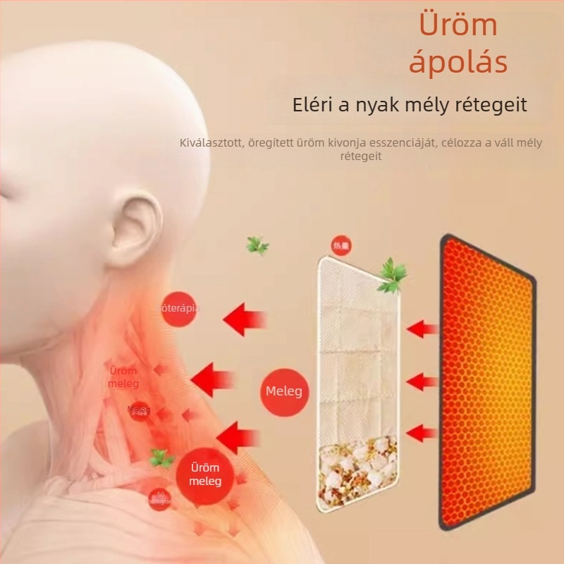 Vállmasszírozó grafén fűtéssel és forró kompresszióval a nyak és a váll területére