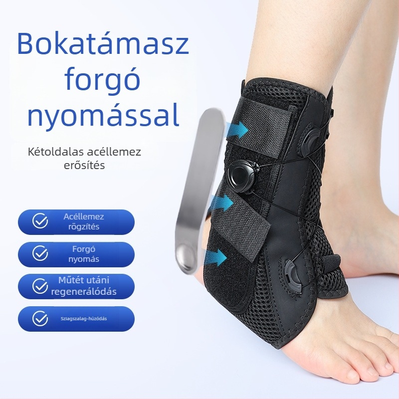 Forgó alumíniumlemezes bokatartó ortézis Velcro tömítőpánttal a rögzítéshez – sportos lábvédő