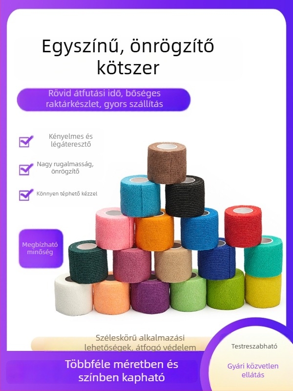 Személyre szabható öntapadós rugalmas kötésszalag sportvédelmi célokra — boka, csukló, ujjak, könyök, térd, kosárlabda