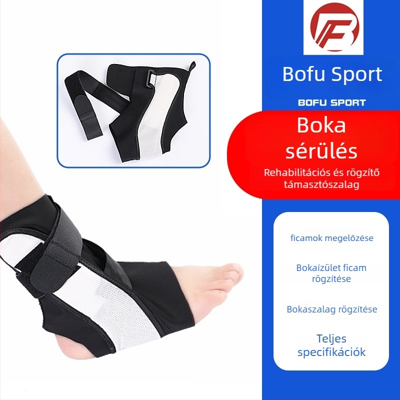 Könnyű kompressziós boka rögzítő sportokhoz, ficam elleni védelem, rögzítő pánttal