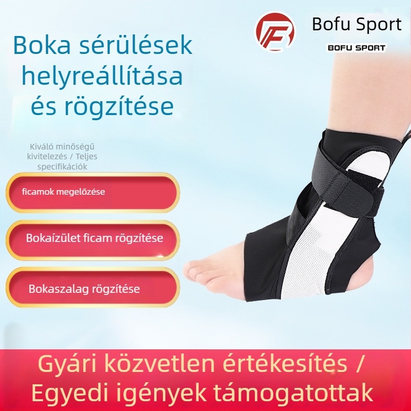 Könnyű kompressziós boka rögzítő sportokhoz, ficam elleni védelem, rögzítő pánttal