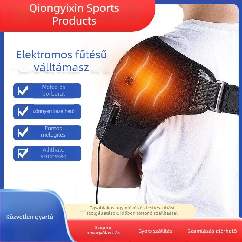 USB-töltésű melegítő vállpárnák, melegítő kompresszió, háromfokozatú intelligens fűtés, állítható szorítás