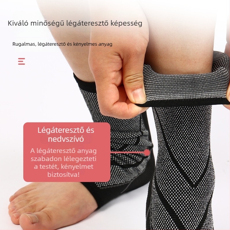 Nylonból készült sport bokaprotector kötött anyagból, négyszeres irányú elasztikusság, ficam elleni védelem futáshoz és edzéshez, uniszex